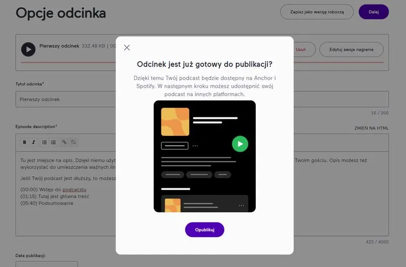 Instrukcja dla podcasterów
