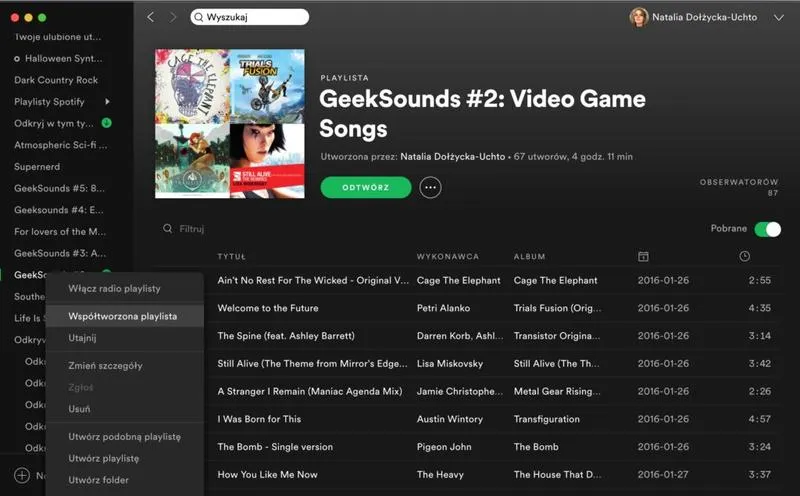 Tworzenie playlist na Spotify